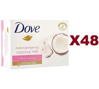 48PZ SAPONETTA DOVE BEAUTY CREAM BAR PAMPERING COCONUT MILK SAPONE IDRATANTE 90g