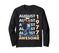 48th Birthday Bear Legends August 1977 48 Years Old For Mens Maglia a Manica