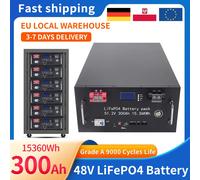 48V 50Ah 100Ah 230Ah 300Ah LiFePO4 Batteria incorporata BMS al litio ferro fosfato 6000 cicli per camper camper carrello da golf solare 48V 230AH