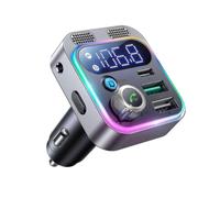48W Bluetooth Car FM Transmitter,Bass & HiFi StereoBluetooth 5.3 Car Adapter, Bluetooth Cigarette Lighter Hands-Free Call, Dual Mi SZRH