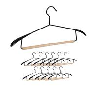 48x grucce appendiabiti in metallo stampelle set per giacche pantaloni nero