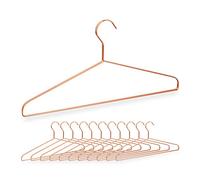 48x Grucce Appendiabiti, Set Stampelle Camicie, Giacche & Pantaloni, Salvaspazio nell'Armadio, Metallo, L: 42 cm, Rame