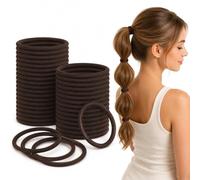 49 elastici per capelli marroni, spessi 4 mm, morbidi elastici per capelli, senza metallo, per coda di cavallo, unisex, per donne, uomini, ragazze, bambini, accessori per capelli spessi (marrone)