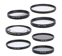 49 Mm/55 Mm UV, CPL, ND8, Bianco Morbido, Grigio Sfumato, Macro 10X, Filtri Stella a 6 Punti, Kit Filtri Obiettivo da 7 Confezioni con Custodia, Accessori Obiettivo Fotocamera