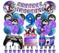 49 Pcs Addobbi Fortni Compleanno Kit - Palloncini e Decorazioni per Festa Video Game - 9 Anni