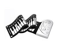 49 Tasti Rolling Up Piano Tastiera per Pianoforte Portatile Pieghevole in Silicone Altoparlante Incorporato per Bambini Principianti per Bambini (Argento)