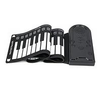 49 Tasti Tastiera Arrotolabile Pianoforte Rolling Up Piano Tastiera per Pianoforte Portatile Pieghevole in Silicone Altoparlante Incorporato per Bambini Principianti per Bambini (Nero)