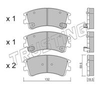 492.0 TRUSTING Kit pastiglie freno, Freno a disco per MAZDA