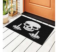 494 Zerbino 40X60cm Teschio Gotico Scopa Il Dito Medio Tappeto Entrata Casa Ultraresistente Zerbino Lavaggio Tappeto Ingresso per Cucina, Corridoio, Bagno