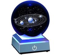 (499)Sistema solare con sfera di cristallo Sistema solare con interruttore touch Base luminosa a LED