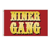 49ers Bandiera Niner Gang Banner 0,9 x 1,5 m con 2 occhielli in ottone decorazione garage parete uomo grotta vibrante a colori/stampa HD/banner in poliestere