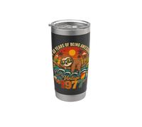 49th Birthday Retro Sloth Tropical Vintage 1977 49 Years Old Bicchiere termico in acciaio inox doppia parete