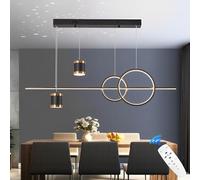49W Lampada Sospensione LED, Lampadario Cielo Stellato con APP, Nero | Moderni, Dimmerabile con Telecomando, Altezza 120 cm Regolabile, Controllo Indipendente, Lampadari per Sala da Pranzo, Cucina