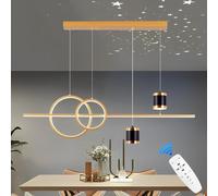 49W Lampada Sospensione LED, Lampadario Cielo Stellato con APP, Oro | Moderni, Dimmerabile con Telecomando, Altezza 120 cm Regolabile, Controllo Indipendente, Lampadari per Sala da Pranzo, Cucina