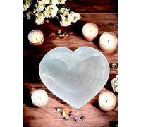 4All Ciotola a forma di cuore in cristallo di selenite naturale bianco fatto a mano cristallo di ricarica naturale per altare meditazione guarigione potere decorazione regalo 10 cm cuore