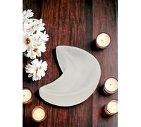 4All Selenite Crystal Moon Bowl Handmade Naturale Bianco Rituale Altare Pulizia Ciotola Spirituale Energia Guarigione Meditazione Decorazione Regalo 10 cm