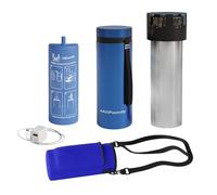 4ALLFAMILY Voyager - Refrigeratore di insulina con spegnimento automatico, da viaggio, approvato TSA per 30 ore, custodia da viaggio blu alimentata tramite USB con tasca per ghiaccio, Blu, XL, L