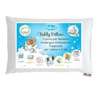 4BABIES - Cuscino Lettino Bambino 40x60, Cuscino per Bambini Traspirante Anallergico con rivestimento in Cotone 100% Italiano, Antiacaro Ipoallergenico per culla