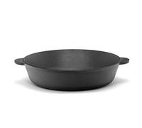 4BIG.fun Ø26cm Padella in ghisa - con due manici - pentola - servire - friggere per barbecue - gas - tutte le fonti di calore compresa l'induzione - utensile da cucina sicuro per interni ed esterni