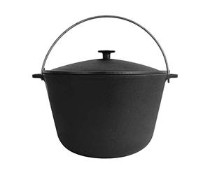 4BIG.fun Calderone 8 L in ghisa pentola | Kazan con coperchio | Ghisa casseruola rotonda con coperchio | Asia Wok Kasan per fornelli a induzione, Cucina, Campeggio, Giardino, Barbecue