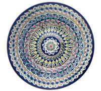 4BIG.fun Lagan uzbeko, Ø 30 cm, orientale Ljagan, ciotola in ceramica Rischtan, fatta a mano, smaltata, piastra dipinta a mano, realizzata a mano, in Uzbeko