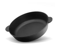 4BIG.fun Padella in ghisa, 26 cm, in ghisa, con due manici, adatta per barbecue a gas, forno, braciere, tutti i piani cottura, compresi quelli a induzione