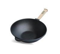 4BIG.Fun Wok 24 cm 2L in ghisa con manico rimovibile per esterni, da campeggio