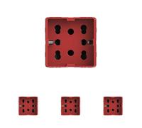 4Box 4B.G20R.H21 Presa Multistandard 1 Schuko o 2 Bipasso Compatibile con Gewiss System, 250 V, Rosso (Confezione da 4)