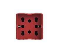 4Box 4B.G20R.H21 Presa Multistandard 1 Schuko o 2 Bipasso Compatibile con Gewiss System, 250 V, Rosso