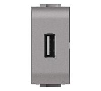 4Box 4B.NT.USB Caricatore USB 2.1 Ampere Compatibile con Bticino Livinglight, 250 V, Argento