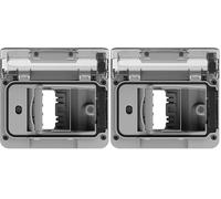 4Box 4B.W.RAL Wide Ip55 per Scatola da Incasso Tipo 503, Grigio (Confezione da 2)