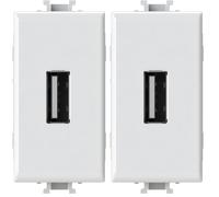 4box - Alimentatore USB 2.1 A compatibile Bticino® Matix™, per caricare i tuoi dispositivi senza bisogno di alimentatori. Occupa un solo modulo della tua serie civile. Colore Bianco (Confezione da 2)