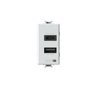 4box - Alimentatore USB CA 20W compatibile Bticino® Matix™, per caricare i tuoi dispositivi senza bisogno di alimentatori. 2 connettori: uno di tipo A, uno di tipo C. Colore Bianco