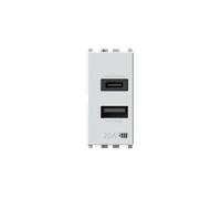 4Box - Alimentatore USB CA 20W compatibile Vimar® Arkè™, per caricare i tuoi dispositivi senza bisogno di alimentatori. 2 connettori: uno di tipo A, uno di tipo C. Colore Bianco