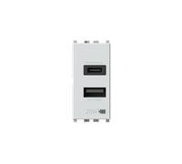 4box - Alimentatore USB CA 20W compatibile Vimar® Plana™, per caricare i tuoi dispositivi senza bisogno di alimentatori. 2 connettori: uno di tipo A, uno di tipo C. Colore Bianco