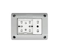 4box - Externa scatola da esterno IP40 3 moduli completa di Side XL. Contenitore e Presa. Non necessita di adattatore. Installazione veloce.