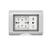 4box - Externa scatola da esterno IP55 3 moduli completa di Side XL. Contenitore e Presa. Non necessita di adattatore. Resistenza a getti d'acqua e alla polvere. Installazione veloce.