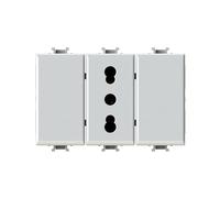 4box - Presa da Incasso Bitappo Compatibile con Bticino® Matix™. Presa da 10/16 A e 2 copriforo. Installazione facile e veloce senza utensili. Colore Bianco