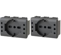 4Box - Presa da Incasso P503 compatibile con Bticino® LivingLight™ antracite (Confezione da 2)