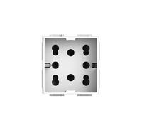 4box - Presa da Incasso Side Compatibile con Bticino® LivingLight™. 3 Prese in 1: permette di collegare una spina schuko o due spine 10/16A. Occupa due soli slot. Facile da installare. Colore Bianco