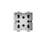 4box - Presa da Incasso Side Compatibile con Bticino® Matix™. 3 Prese in 1: permette di collegare una spina schuko o due spine 10/16A. Occupa due soli slot. Facile da installare. Colore Bianco