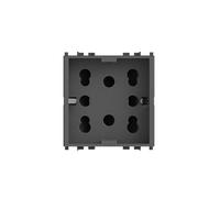 4box - Presa da Incasso Side Compatibile con Vimar® Arkè™. 3 Prese in 1: permette di collegare una spina schuko o due spine 10/16A. Occupa due soli slot. Facile da installare. Colore Grigio