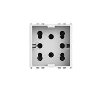 4box - Presa da Incasso Side Compatibile con Vimar® Arkè™. 3 Prese in 1: permette di collegare una spina schuko o due spine 10/16A. Occupa due soli slot. Facile da installare. Colore Bianco