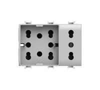 4box - Presa da Incasso Side XL Compatibile con Bticino® Matix™. 4 Prese in 1: permette di collegare una spina schuko e una spina 10/16A o tre spine 10/16A. Colore Bianco