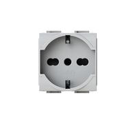 4box - Presa Elettrica Tipo P40 2P+T Compatibile con Bticino® LivingLight™. Permette di collegare una spina Schuko oppure una spina da 10 o 16A senza adattatori. Installazione facile. Colore Bianco