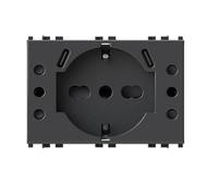 4box - Presa multipla da incasso USB P503 compatibile Bticino® Living NOW™, con 4 prese elettriche e 2 porte USB-C 3.0 per ricarica rapida. Installabile in scatola 503. Colore Nero