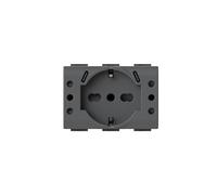 4box - Presa multipla da incasso USB P503 compatibile Bticino® LivingLight™, con 4 prese elettriche e 2 porte USB-C 3.0 per ricarica rapida. Installabile in scatola 503. Colore Antracite