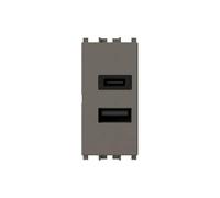 4BOX PRESA USB CON CONNETTORE TIPO C E TIPO A 3.0A COMPATIBILE CON VIMAR ARKE METAL 4B.V19M.USB.30