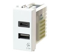 PRESA USB CON CONNETTORE TIPO C E TIPO A 3.1A COMPATIBILE BTICINO AXOLUTE NERA