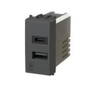 4BOX PRESA USB CON CONNETTORE TIPO C E TIPO A 3.0A PER SERIE VIMAR ARKE